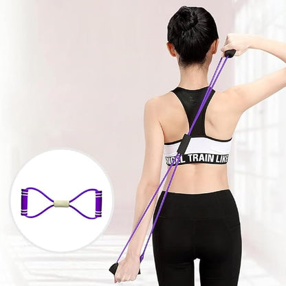 6-Tube Foot Pedal Resistance Bands with Handles | Figure 8 Resistance Band, Full Body Workout Kit for Home Gym, Strength & Toning | Portable Fitness Equipment for Legs, Arms, Core & Glutes