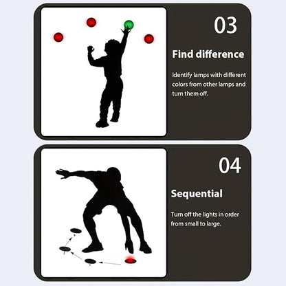 4Pcs/Set Reactions Training Lights Set with USB Charging 4 Modes Speed Reactions Training Lights for Fitness Basketball Football Coordination Drills and Sports Accessories