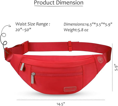 MAXTOP Large Crossbody Fanny Pack with 4-Zipper Pockets,Gifts for Enjoy Sports Festival Workout Traveling Running Casual Hands-Free Wallets Waist Pack Phone Bag Carrying All Phones