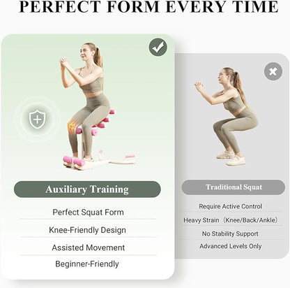 PAETA Squat Machine, Deep Squat Machine for Women, Glutes Workout Equipment with Adjustable Resistance Bands, Leg, Core & Ab Exercise Machine, Squat Assist Trainer for Home Gym