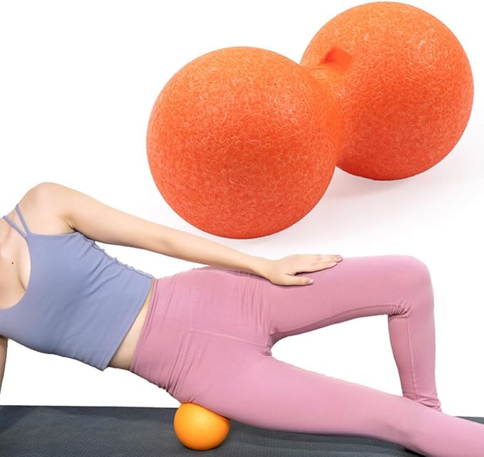 Mikinona Peanut Muscle Massage Roller Epp Deep Tissue Massage Ball for Fitness Orange Single Piece Muscle Relaxation and Trigger Point Therapy