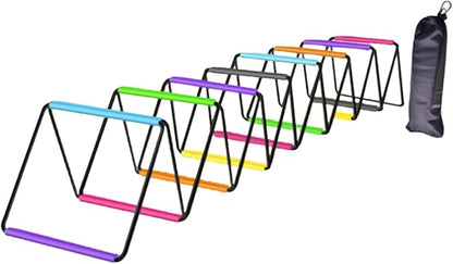 Agility Ladder with Jumping Obstacles, 12 Rung Speed Ladder & 6 Hurdles, Multipurpose Agility Training Equipment for Soccer, Rugby, Footwork Exercise
