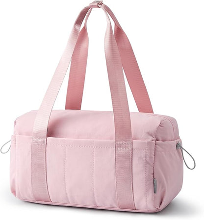 G4Free Small Gym Bag for Women 14 Inch Mini Gym Duffle Bag with Wet Compartment Cute Duffel for Travel Sport Workout (Pink)