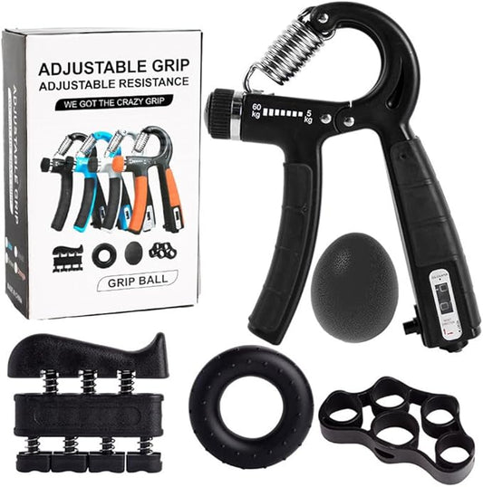 2 Pack Hand Grip Strength Trainer for Muscle Building with Counter, Adjustable Resistance 10-130 lbs, Wrist Forearm Strengthener Finger Strengthener