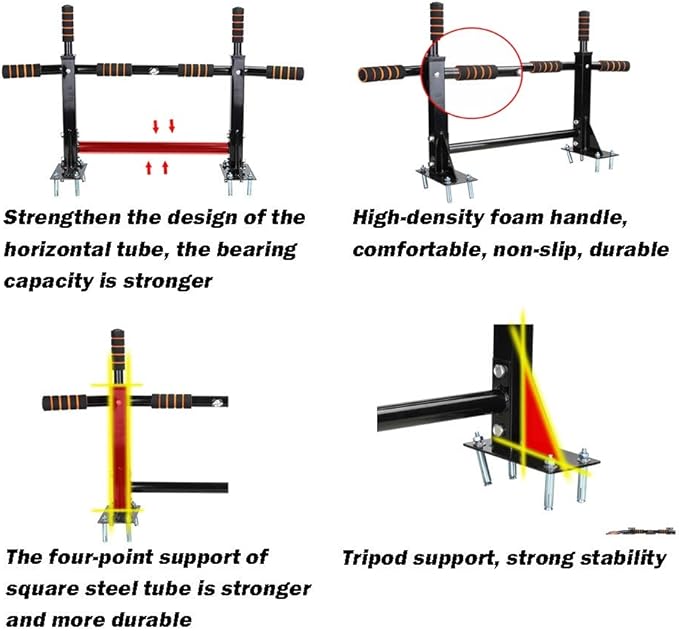 Fitness Horizontal Bar, Wall-Mounted Pull-up Bar for Home Gym, Multifunctional Sports Equipment, Stable and Durable, Safe Load 300kg