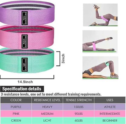 Fabric Resistance Bands for Working Out Stretch Bands for Booty Used for Fitness and Home Exercises Legs Exercise Bands Pilates Workout Bands for Women and Men