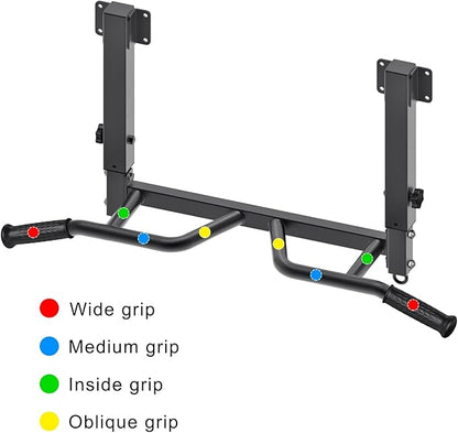 SELEWARE Heavy Duty Welded Pull Up Bar, Versatile Doorway Wall Mount, Joist Mounted, and Ceiling Mounted Chin Up Bars, Thick Metal Sturdy Construction for Full Body Workouts Support 500 lbs