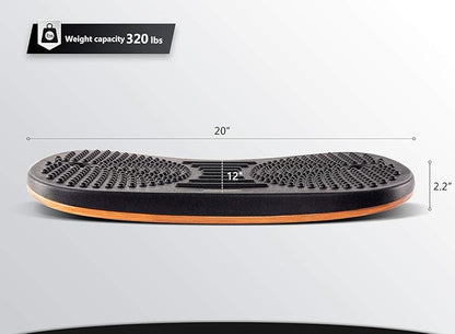 FEZIBO Standing Desk Mat Balance Board, Anti Fatigue Mat Standing Desk Office, Wobble Board with Ergonomic Design, Obsidian Black