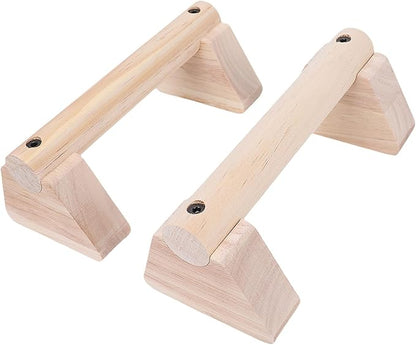 Diydeg Wood Push Up Bar, Parallettes Bars with Non Slip Base, Handstand Trainer Pushup Handles, Calisthenics Equipment for Men and Women Strength Training, Home Fitness, Workout