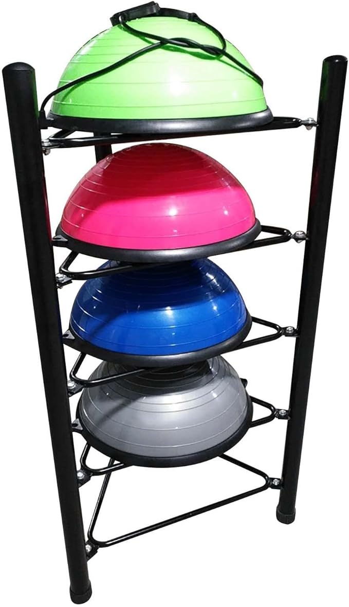 Ball Storage Organizer Rack Yoga Mat Holder Heavy Duty Half Yoga Ball Stand Racks, Metal Exercise Half Balls/Half Ball Balance Trainer Stands, Ideal for Gyms, Small Studio, Fitness Class