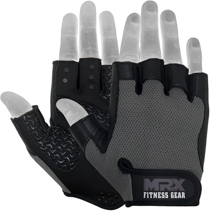 Weightlifting Gloves Leather Palm Grip Half Finger Body Building Gym Glove for Exercise Training Fitness Workout Men Women Lifts Made Spandex Materials, Including Genuine Amara Leather