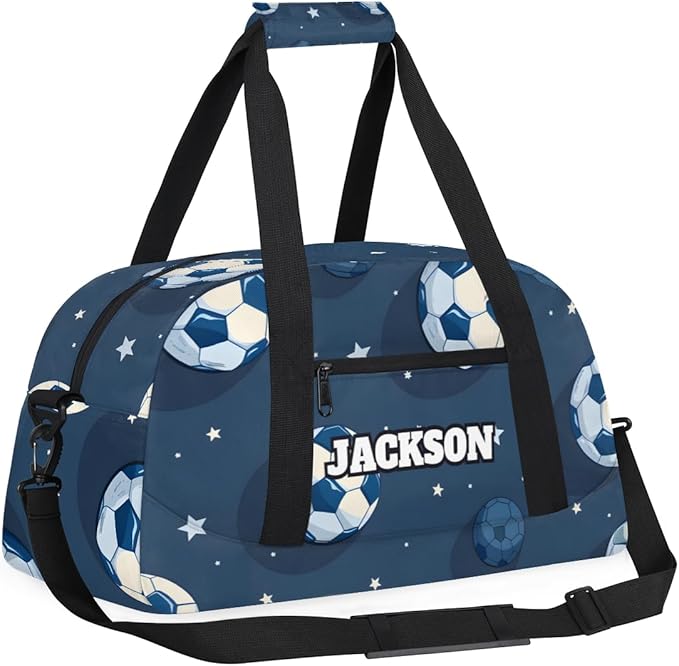 Personalized Soccer Gym Duffel Bags for Kids Boys with Custom Name Sport Bags for Training Travel Overnight Weekender