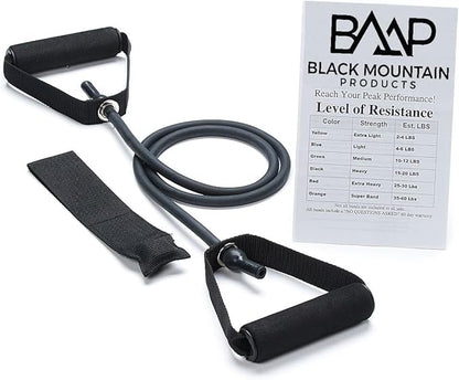 Black Mountain Products Single Resistance Band - Door Anchor and Starter Guide Included