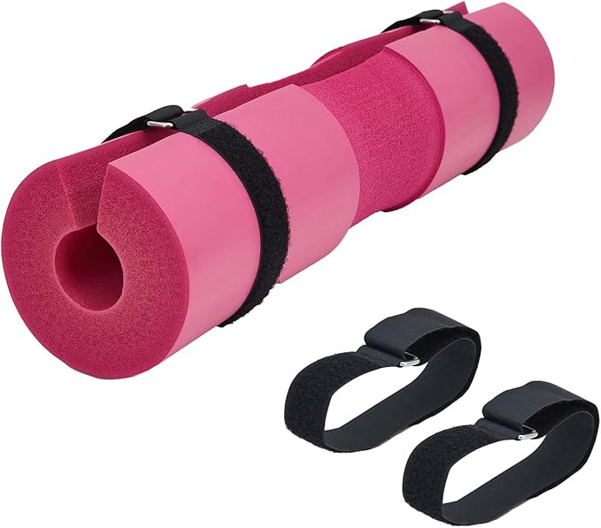 Garvee Barbell Pad, Hip Thrust Pad for Leg Training, Non-slip Thick Foam Squat Pad for Glute Support and Neck & Shoulder Protection with Two Straps, Fits All Olympic Barbell and Smith Machine