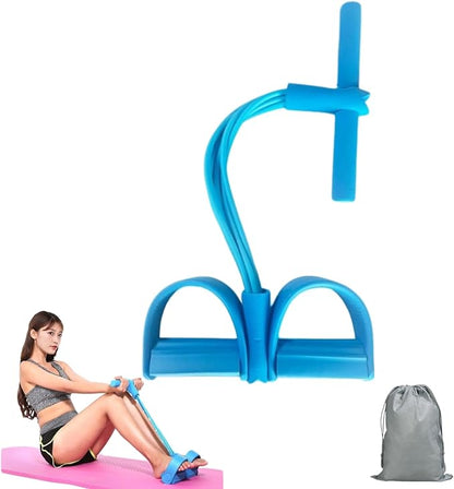 Multifunction Pedal Resistance Band with Handle, 6 Tube Foot Pedal Resistance Band for Home Workout, Full Body Exercise Equipment for Arms, Legs, Waist, Tummy, with Storage Bag
