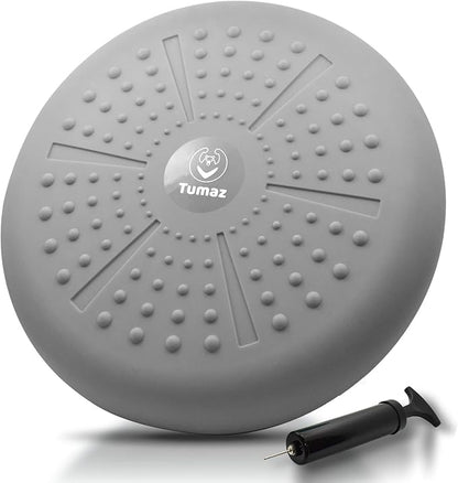 Tumaz Wobble Cushion - Wiggle Seat to Improve Sitting Posture & Stay Focused for Sensory Kids, Balance Disc to Core Strength & Flexible Seating [Extra Thick Balance Board, Pump Included Wobble Board]