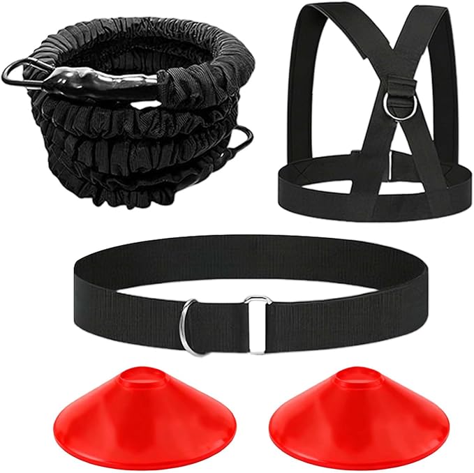 80lb Resistance Band Finess Training Set, Shoulder Belt Explosive Speed Agility Training Equipment Double People Physical Exercising Suit for Various Sports