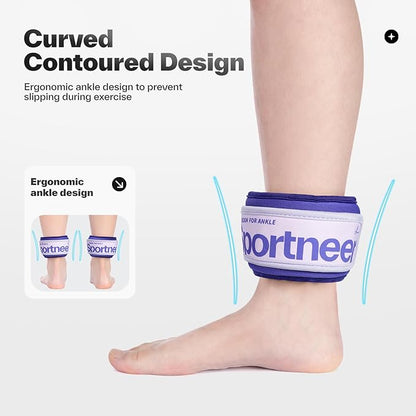 Sportneer Ankle Weights 0.5/1/2/3/5 LBS 1 Pair Wrist Leg Arm Weights for Women Men Kids Child with Adjustable Straps, Strength Weighted for Jogging Running Walking Fitness Gym Workout