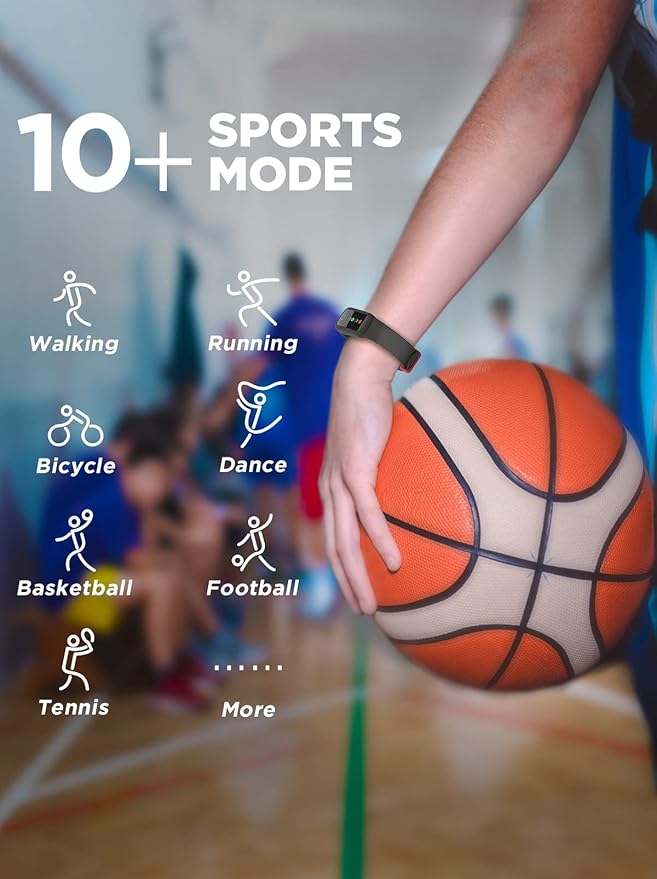 BIGGERFIVE Vigor Kids Fitness Tracker for Girls & Boys Ages 5-15, Kids Watch with IP68 Waterproof, Pedometer, Activity Tracker with Heart Rate & Sleep Monitor, Calorie & Step Counter Watch