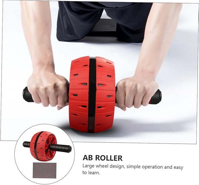 Advanced Ab Roller Wheel with Wide Stable Wheel for Multi-angle Abdominal Muscle Training Large Design Exercise Roller for Home and Gym Fitness Includes Knee Mat for Core Strength