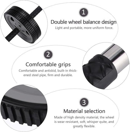 GALPADA Portable Dual Wheel Ab Roller for Home Fitness Core Strength Trainer with Ergonomic Grips Whisper-quiet Wear-resistant Wheels Suitable for Beginners and Advanced Users