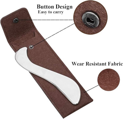FeelFree Sport Stainless Steel Guasha Scraping Massage Tool-Muscle Scraper Tool for Soft Tissue, Physical Therapy for Back, Legs, Arms, Neck, Shoulder (A)