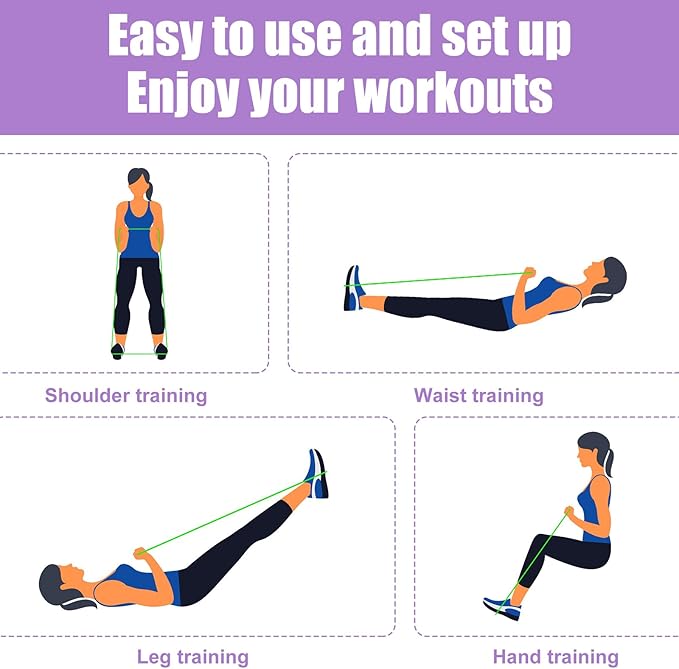 21 Fitness Resistance Bands-8 Tube Pedal Ankle Puller, Foot Pedal Resistance Band, Sit Up Exercise Equipment for Women Men Home Workouts, Yoga, and Resistance Training