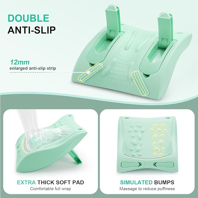 4-in-1 Slant Board & Back Stretcher – Adjustable Calf Stretch Board, Lumbar Pillow, and Foot Rest for Deep Muscle Relief, Post-Workout Recovery, and Injury Prevention