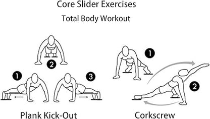 Exercise Core Sliders for Working Out, Dual Sided Sliding Discs Use on Hardwood Floors, Workout Glider Discs Abdominal & Total Body Gym Exercise Equipment for Home
