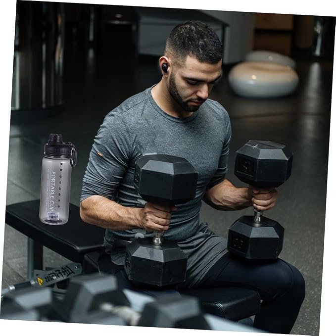 Portable Fitness Drinking Bottle Large Capacity Space Cup Leakproof Water Kettle for Gym Sports Enthusiasts with Measurement Markings and Easy-clean Wide Opening