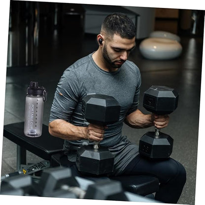 Portable Fitness Drinking Bottle Large Capacity Space Cup Leakproof Water Kettle for Gym Sports Enthusiasts with Measurement Markings and Easy-clean Wide Opening