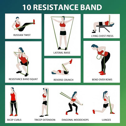LEEKEY Resistance Bands, Exercise Bands with Handles,Pull Up Assist Bands - Band Set with Door Anchor - Bands for Working Out,Band for Men and Women Fitness Training,Home Workouts