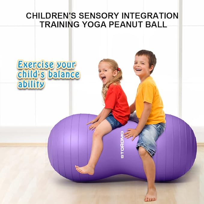 Anti-Burst Peanut Ball,Kids Active Wiggle Seat,for Labor, Therapy, Kids with ADHD – Eco-Friendly Birth Ball for Pregnancy, Physical Therapy & Exercise– with Pump