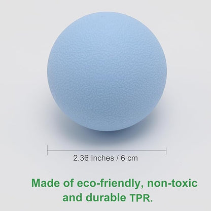 Hard Lacrosse Ball Massage Ball Therapy. Firm Trigger Point Massager Tool for Deep Tissue Yoga Physiotherapy Myofascial Release Muscle Relax Plantar Fasciitis Pain Relief (2 Pack) (Blue)