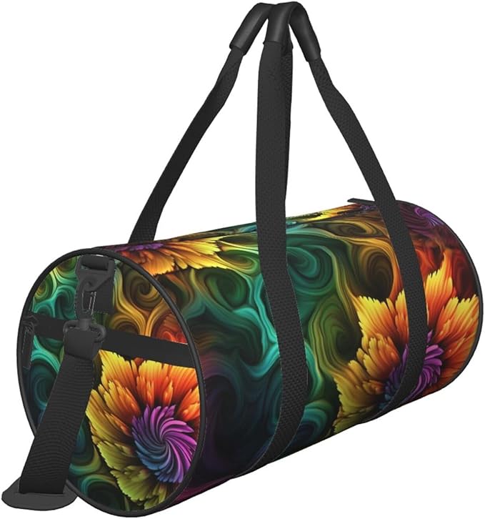 Sports Gym Bag for Women Men Travel Duffel Bag Tote Weekender Bag Carry on Overnight Bag for Travel Swimming Fitness Workout Sports Colored flower Duffle Bag