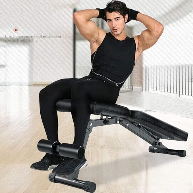 Adjustable Utility Bench for Home Gym, Foldable Sit-Up Bench, Full Body Workout Weight Bench, Flat/Incline/Decline Positions