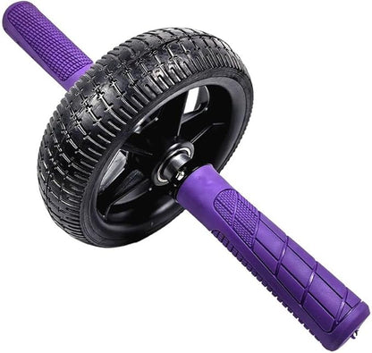 Home Fitness Abdominal Exerciser with Single Wheel, Durables 500 lb Load Capacity, Ergonomic 150 mm EVA Handle, Textured Non-Slip Tire for Stable Rolling on Multiple Surfaces(black+purple)