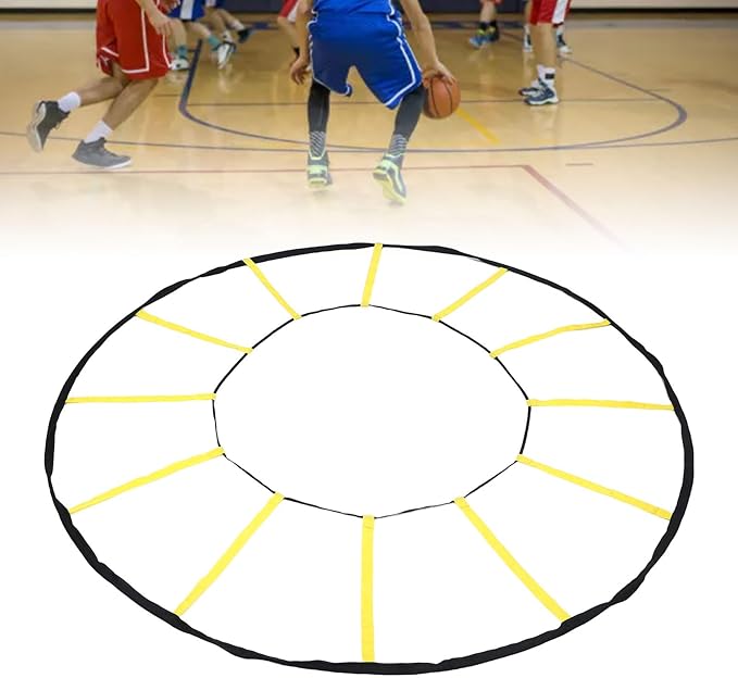 Denash Trainer, 12 Rungs Circle Speed and Ladder Nylon Footwork Ladder Football Training Equipment