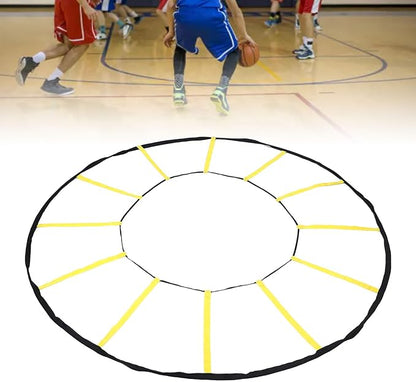 Denash Trainer, 12 Rungs Circle Speed and Ladder Nylon Footwork Ladder Football Training Equipment