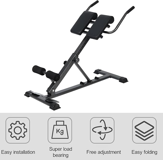 Ab Workout Equipment,Abdominal Roller,Core & Abdominal Trainers AB Workout Machine,Foldable Sit Up Bench,for Home Gym, Strength Training Exercise Equipment for Body Shaping, Foldable Waist (Black Plus)