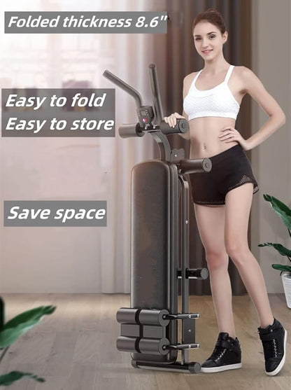 ComMax Adjustable Abs Workout Equipment Folding Sit Up Bench for Men and Women Foldable Incline Slant Exercise Bench for Home Gym with Full Body Strength Training Fitness Machine