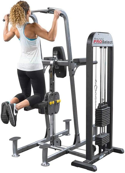 Body-Solid (FCD-STK) Selectorized Knee Lift Tower Station with Weight Assist Commercial and Home Gym Exercise Workout Equipment, 210 lb. Stack