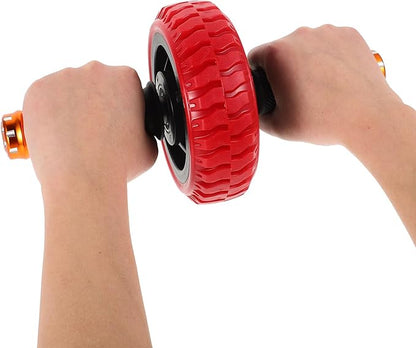 Ab Roller Wheel Core Strength Training Abdominal Exercise Roller Portable Home Gym Ab Workout Equipment with Red Compact Design for Fitness