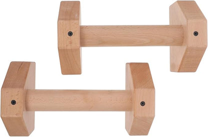 2pcs Ergonomic Pushup Handles Strength Training Stands Wooden Pushup Bar Abdominal Trainer