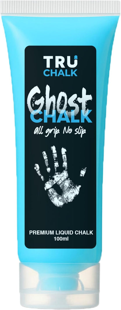 GhostChalk by TruChalk 100ml Bottle All Grip No Slip Clear Liquid Chalk for Obstacles, Gymnastics, Rock Climbing, Crossfit, and Weightlifting. Sweat Resistant and Long-Lasting Grip Strength.