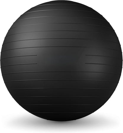 Exercise Ball - Yoga Ball Anti-Burst and Slip Resistant, for Fitness, Pregnancy, Stability, Balance, Core Workout - Training Ball w/Quick Pump - Office, Home, Gym