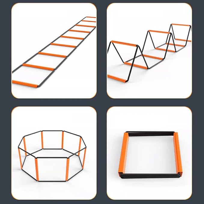Training Ladder for Footwork, Speed and Agility Training Equipment, Foldable Quick Assembly, Steel Quality, Good Toughness, Multiple Usage(24 Grids)