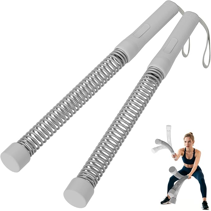 Ropeless Battle Ropes for Home Gym - Heavy Duty Cordless Workout Ropes for HIIT, Strength & Cardio Training, Portable Exercise Equipment for Men & Women, Low-Impact Fitness Rope (grey)