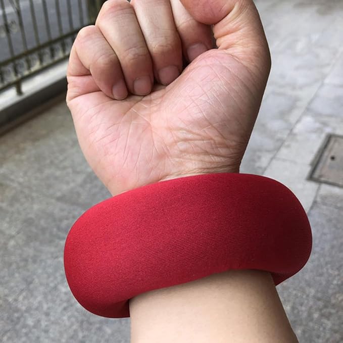 DOITOOL 2pcs Weighted Wrist and Ankle Weights Red Adjustable Sandbag Running Arm Weights for Walking Fitness Training