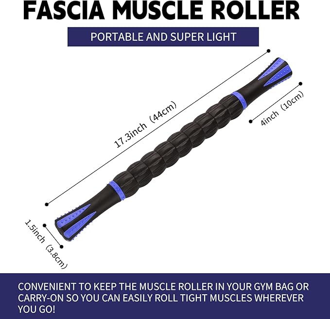 Massage Roller Stick,Muscle Roller Stick for Athletes,Liposuction Massage Roller for Lymphatic Drainage, for Relief Muscle Soreness, Trigger Points, Help Runner Legs, Back Recovery